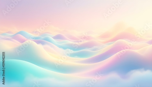 Holographic fantasy rainbow unicorn background with clouds and stars. Pastel color sky. Magical landscape, abstract fabulous pattern. A holographic rainbow unicorn background featuring clouds hearts 