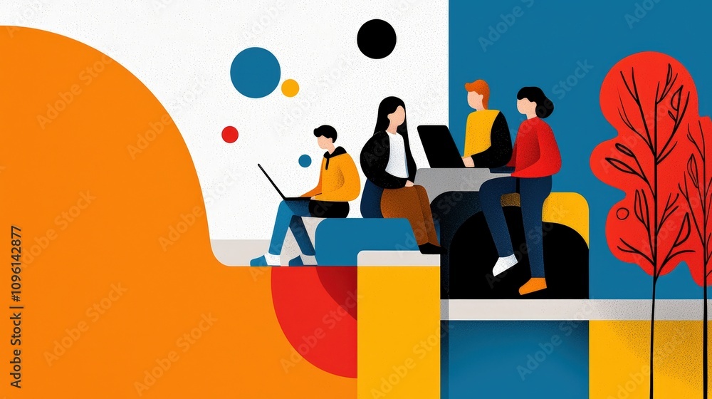 Team collaboration in a modern workspace Team collaboration in a modern workspace