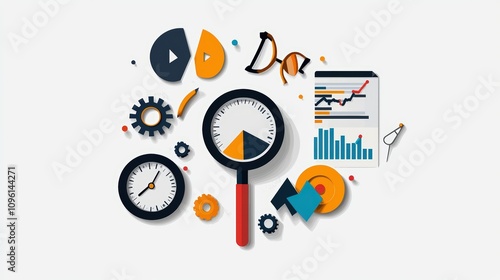 Business analytics and data visualization concept