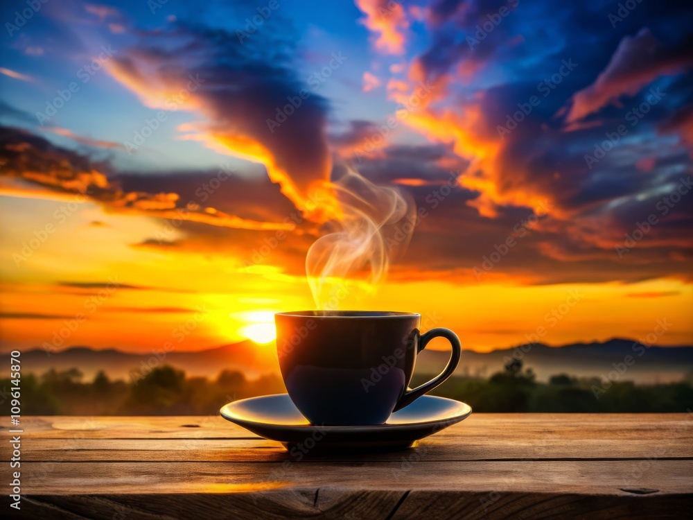 Silhouette of a Coffee Cup Against a Dusk Background, Capturing the Essence of Black Coffee with Soft Lighting and Dramatic Shadows, Ideal for Coffee Lovers and Beverage Enthusiasts Silhouette of a Coffee Cup Against a Dusk Background, Capturing the Essence of Black Coffee with Soft Lighting and Dramatic Shadows, Ideal for Coffee Lovers and Beverage Enthusiasts
