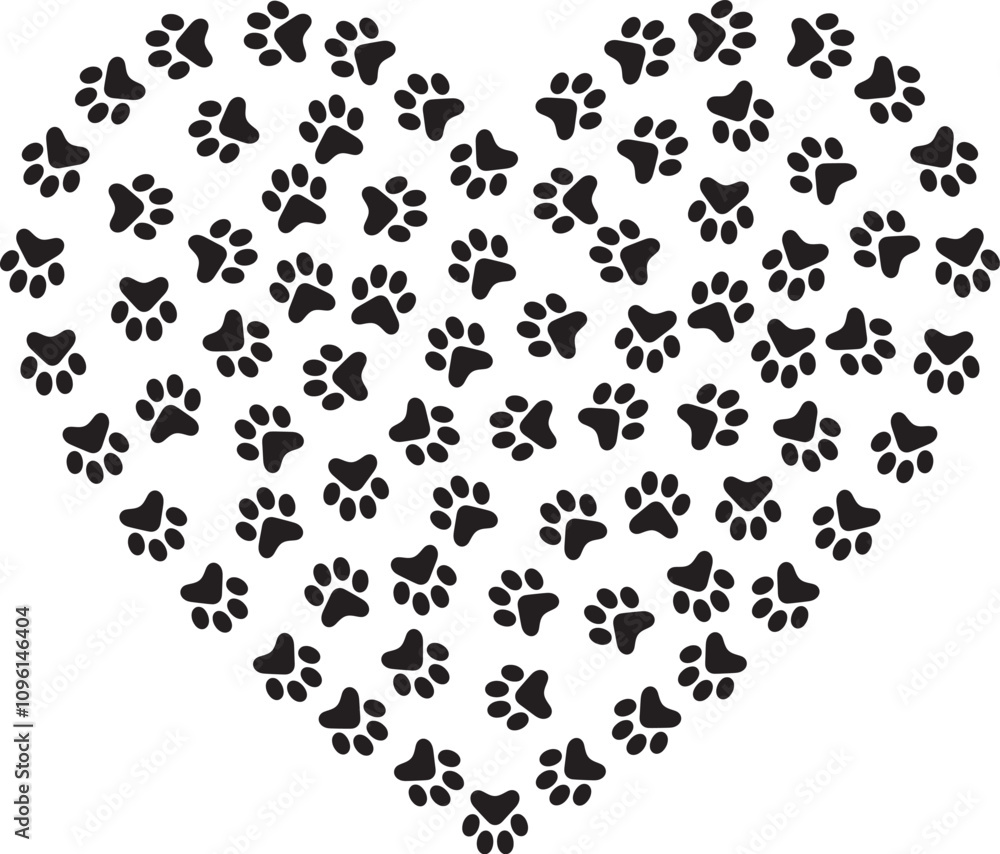 Loving Paw Print Heart Design for All Dog Lovers and Pet Parents Loving Paw Print Heart Design for All Dog Lovers and Pet Parents