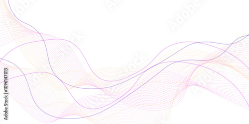 Colorful wave curve lines abstract background with flowing particles. Digital energy waves technology concept. 