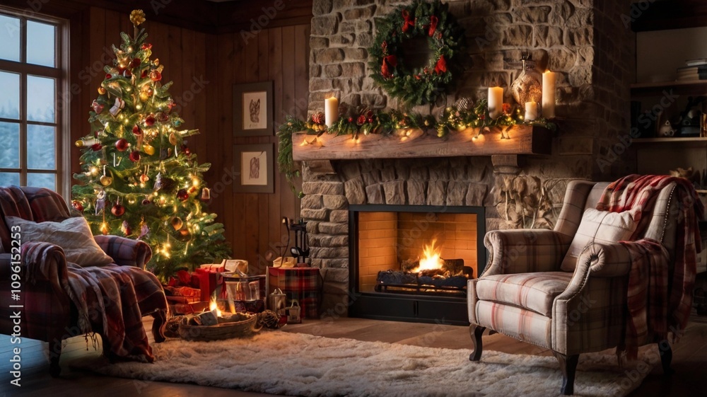 Cozy Fireplace Scene Cozy Fireplace Scene