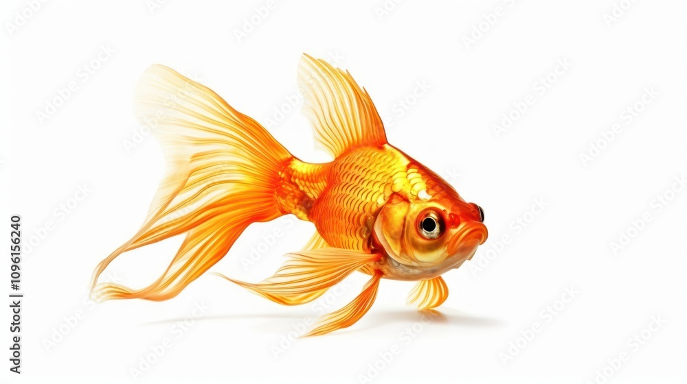 Single Goldfish Isolated on White Single Goldfish Isolated on White