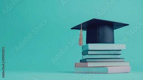 Graduation Cap on a Stack of Books photo