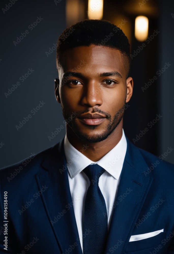 young professional man, sharp suit, modern hairstyle, formal attire, confident expression, soft lighting, elegant ambiance, portrait photography, shallow depth of field, dark background
young professional man, sharp suit, modern hairstyle, formal attire, confident expression, soft lighting, elegant ambiance, portrait photography, shallow depth of field, dark background