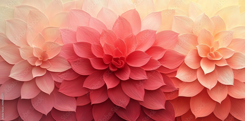 A vibrant display of layered floral designs in soft pink hues. A vibrant display of layered floral designs in soft pink hues.