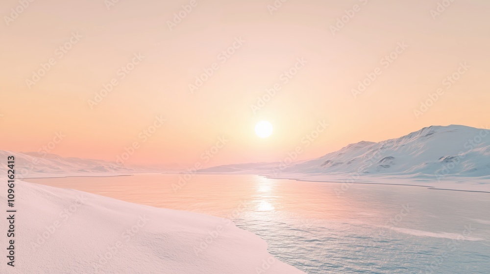 Schneebedeckte Landschaft mit zartem Licht Schneebedeckte Landschaft mit zartem Licht