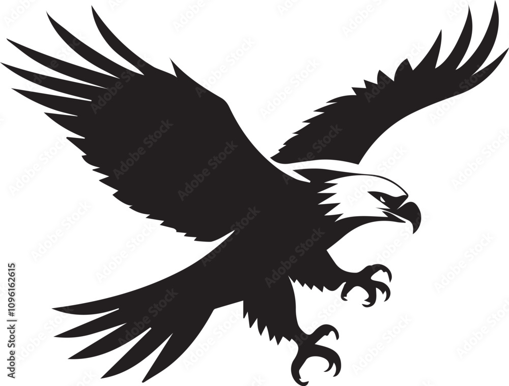 Obraz premium Eagle Bird Silhouette Logos: Customizable Vector Designs