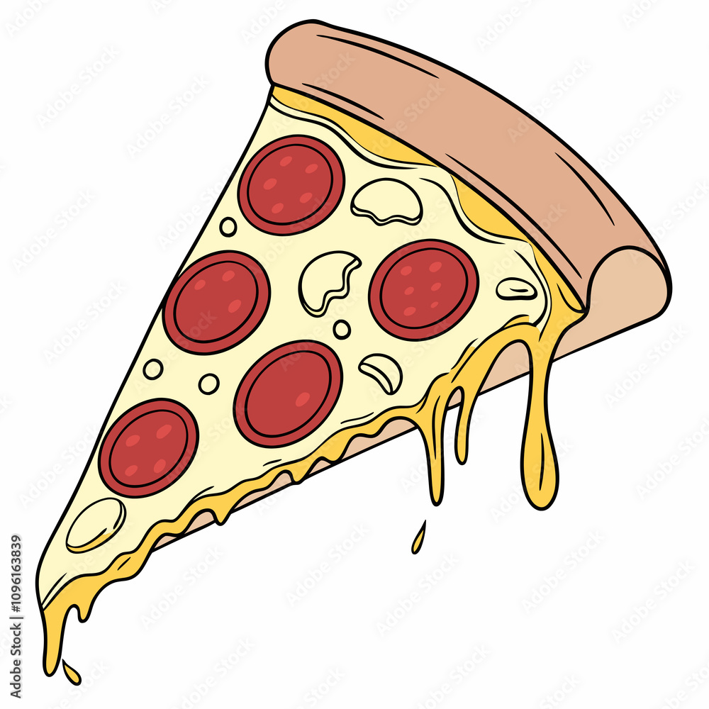 A slice of pepperoni and cheese pizza on a white plate, showcasing its delicious toppings and golden crust. A slice of pepperoni and cheese pizza on a white plate, showcasing its delicious toppings and golden crust.