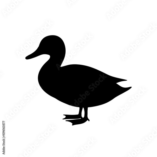 Duck silhouette illustration, duck head