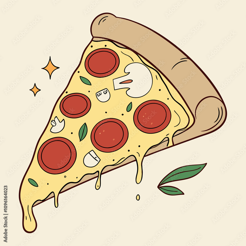 A slice of pepperoni and cheese pizza on a white plate, showcasing its delicious toppings and golden crust. A slice of pepperoni and cheese pizza on a white plate, showcasing its delicious toppings and golden crust.