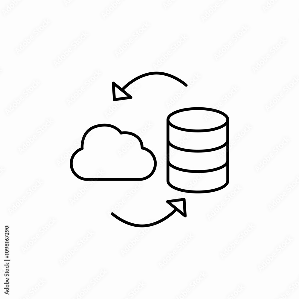 data base cloud icon sign vector data base cloud icon sign vector