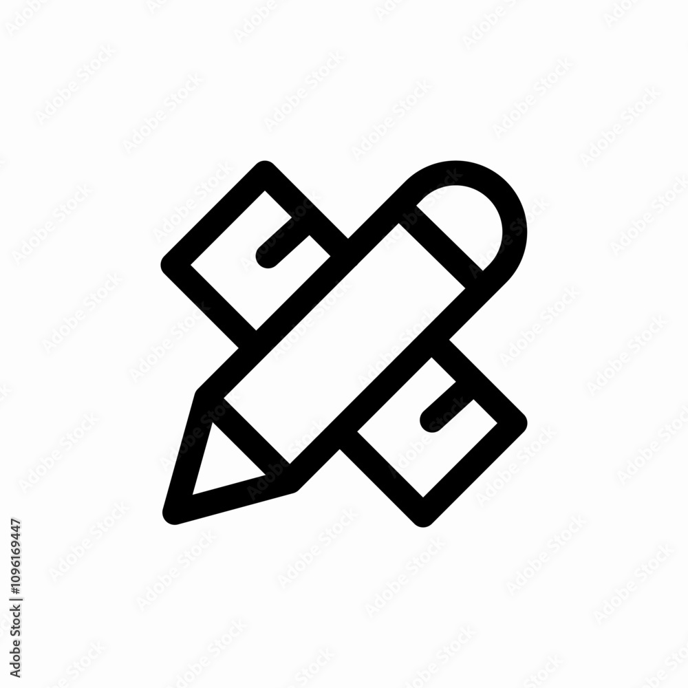 ruler pencil cross icon sign vector ruler pencil cross icon sign vector