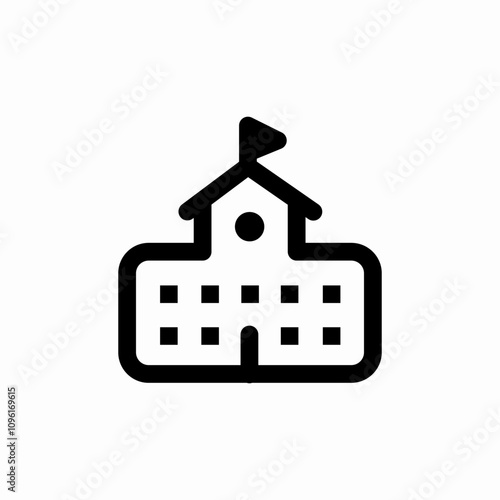 school building icon sign vector