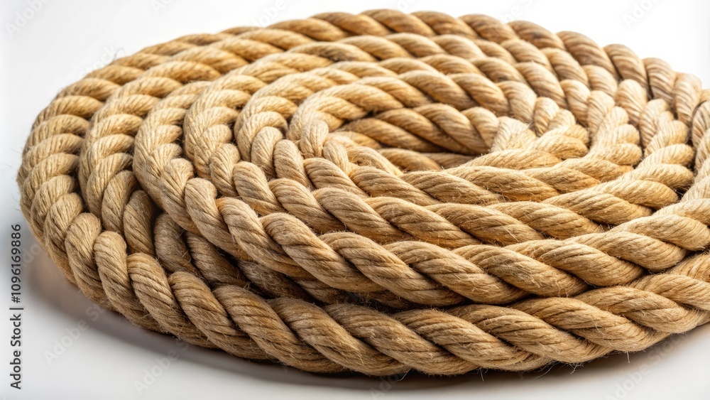 Twisted Jute Rope on a White Background: Captivating Details and Textures for Creative Projects and Design Inspirations Twisted Jute Rope on a White Background: Captivating Details and Textures for Creative Projects and Design Inspirations