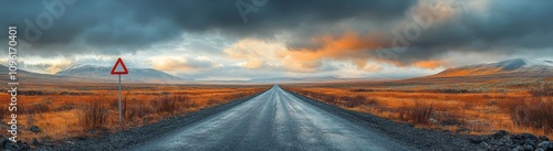 Panoramic view of an empty asphalt road stretching into a distant horizon