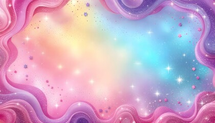 Rainbow color birthday glitter unicorn princess mermaid party pony background little girl fun invite. Rainbow glitter confetti background,  unicorns, mermaids perfect for little girls invitations