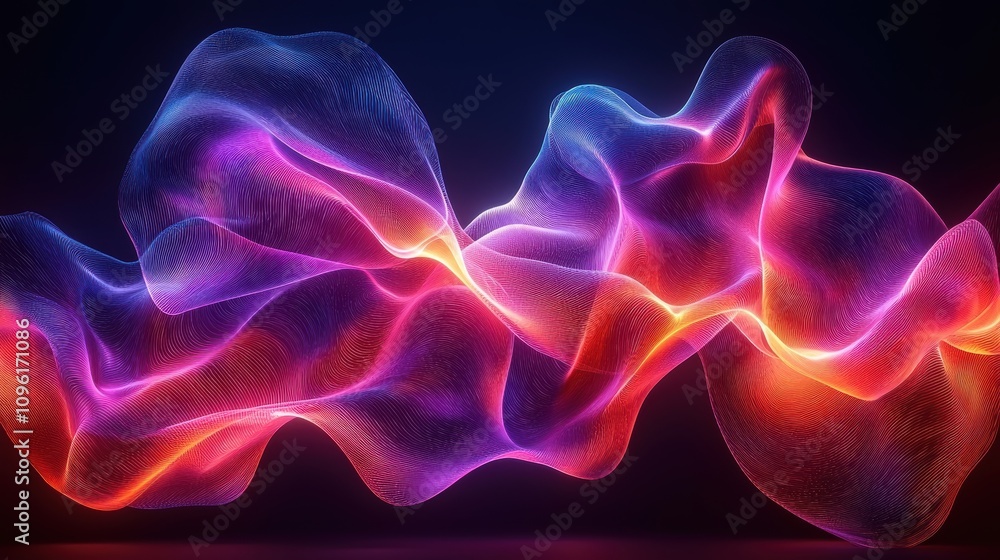 Abstract Colorful Waves of Light in Motion with a Futuristic Feel, Representing Energy, Flow, and Digital Vibrancy Against a Dark Background Abstract Colorful Waves of Light in Motion with a Futuristic Feel, Representing Energy, Flow, and Digital Vibrancy Against a Dark Background