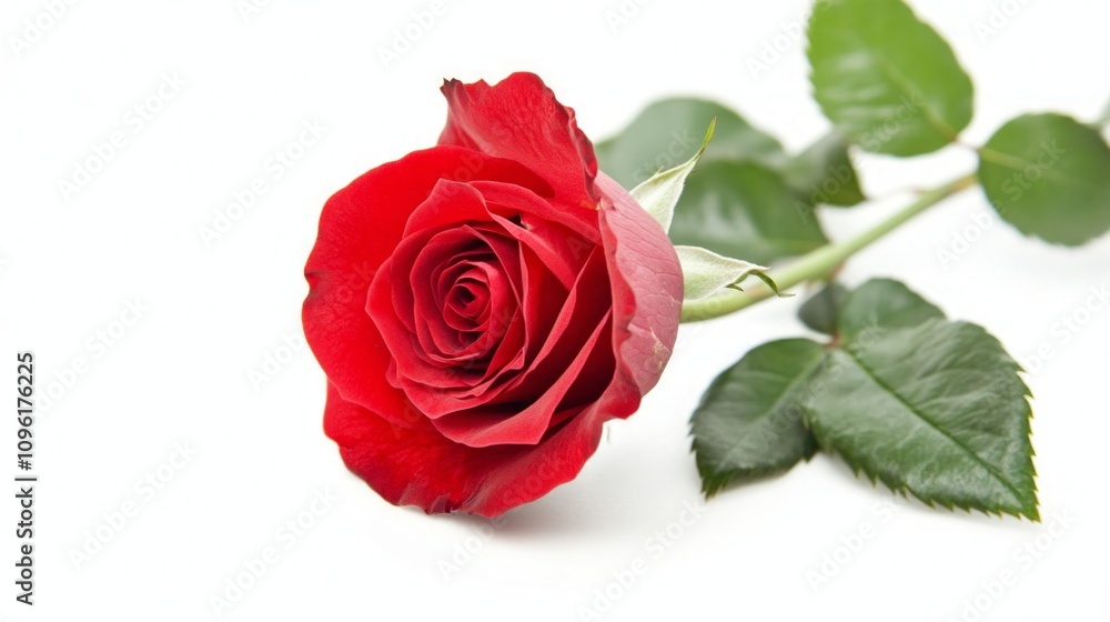 Stunning Red Rose on White Background Stunning Red Rose on White Background