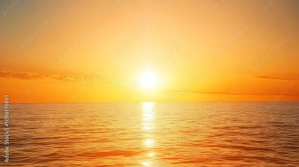 Clear sunrise sky with hues of orange and yellow welcoming a new day Clear sunrise sky with hues of orange and yellow welcoming a new day
