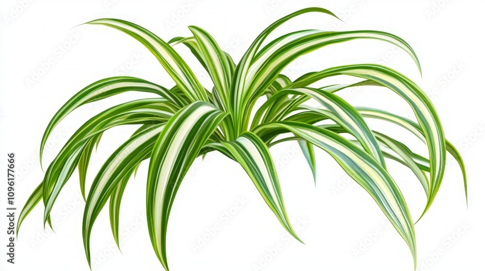 Striking Striped Plant Displaying Lush Green Foliage Striking Striped Plant Displaying Lush Green Foliage
