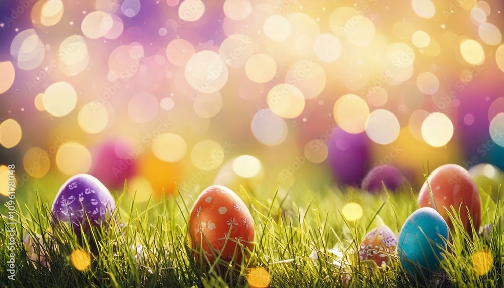 egg hunt easter eggs on grass