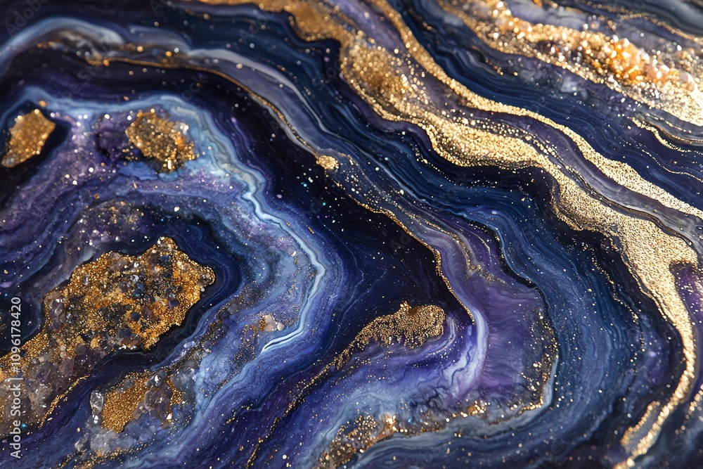A stunning close-up of a colorful agate stone with gold accents and intricate patterns. A stunning close-up of a colorful agate stone with gold accents and intricate patterns.