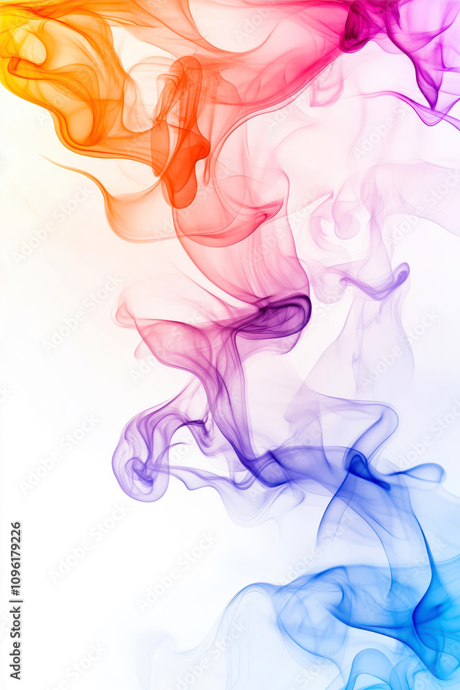 Beautiful Abstract Swirl Pattern in Vibrant Colors on White Background Beautiful Abstract Swirl Pattern in Vibrant Colors on White Background
