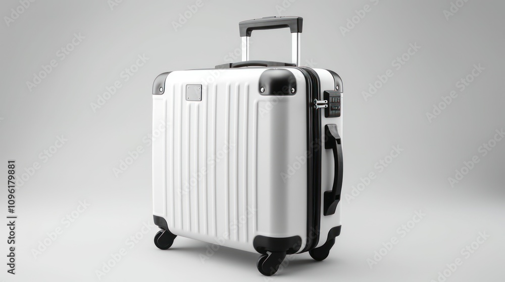 White Suitcase With Black Details White Suitcase With Black Details
