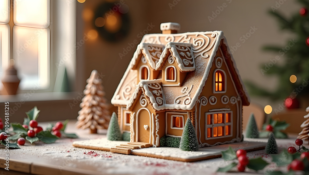 Traditional Meets Modern: 3D Gingerbread House Traditional Meets Modern: 3D Gingerbread House