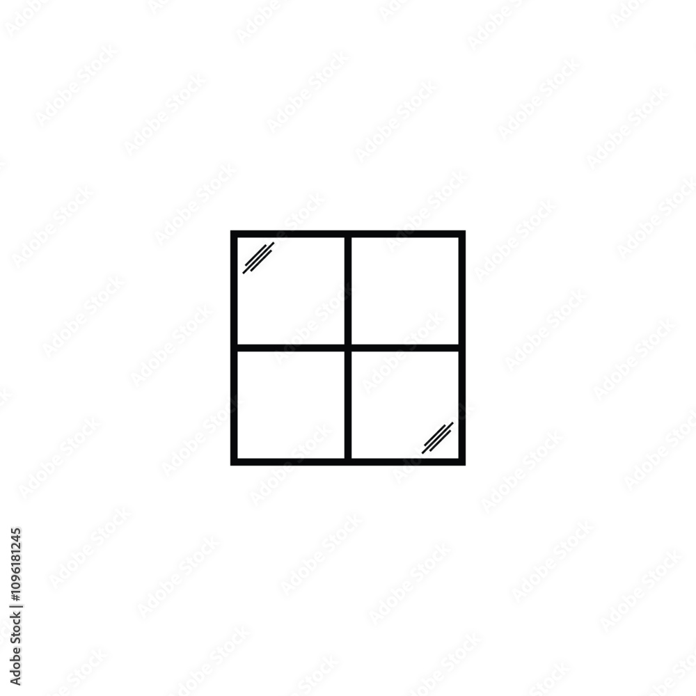 A sleek black striped window icon, ideal for architectural, interior design, and real estate projects, featuring a minimalist and modern style A sleek black striped window icon, ideal for architectural, interior design, and real estate projects, featuring a minimalist and modern style