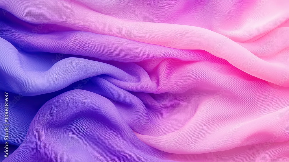 Obraz premium Soft and Flowing Fabric Textures in Gradients of Pink and Purple with Gentle Waves for Backgrounds, Fashion, and Artistic Designs
