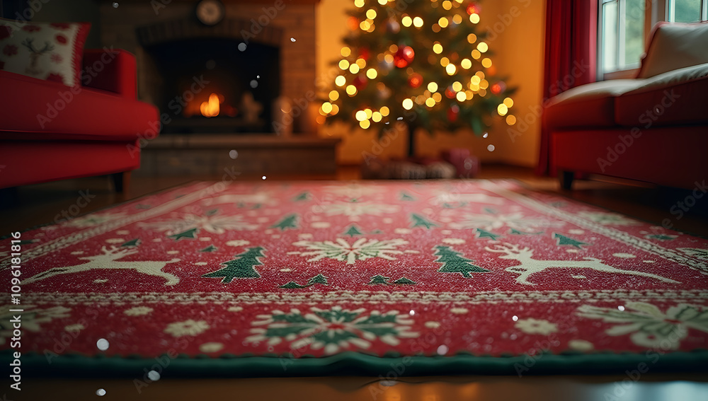 Twinkling Lights and Christmas Rug Twinkling Lights and Christmas Rug