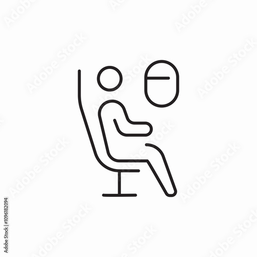 airplane passenger seat icon sign vector