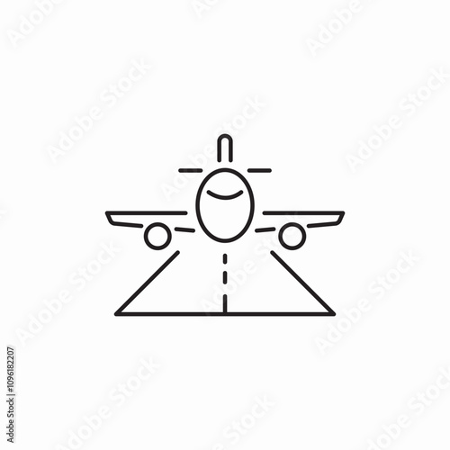 airplane ranway icon sign vector