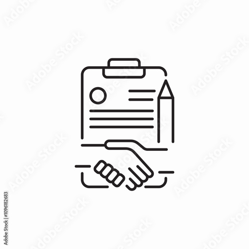 contract deal handshake icon sign vector
