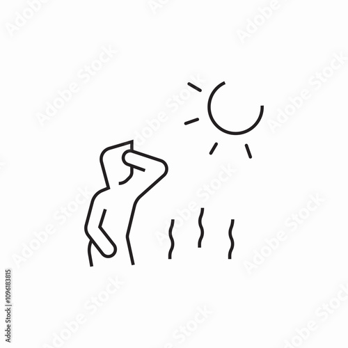 hot climate temperature icon sign vector