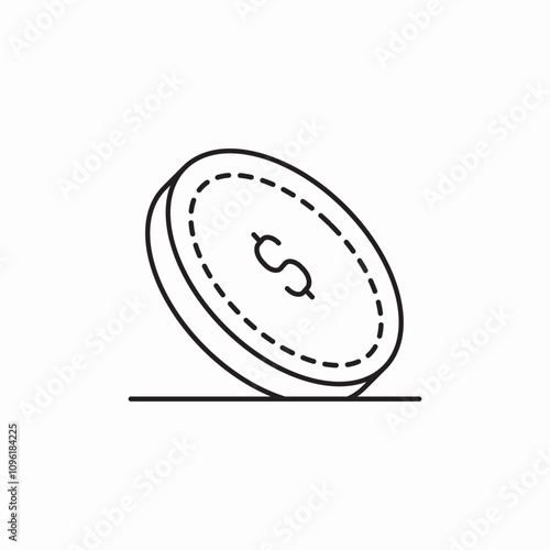 money coin icon sign vector photo