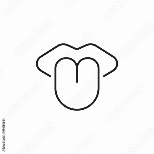 mouth tongue show icon sign vector