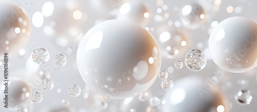 Wallpaper Mural Festive white baubles and sparkling ornaments creating a serene holiday season backdrop with a subtle abstract design Torontodigital.ca