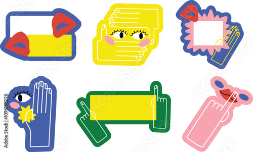 Hand and Eye Shape Gesture Icon Collection