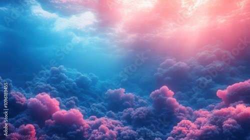 Wallpaper Mural Vivid gradient from coral to turquoise with smooth blending and ample copy space for design Torontodigital.ca