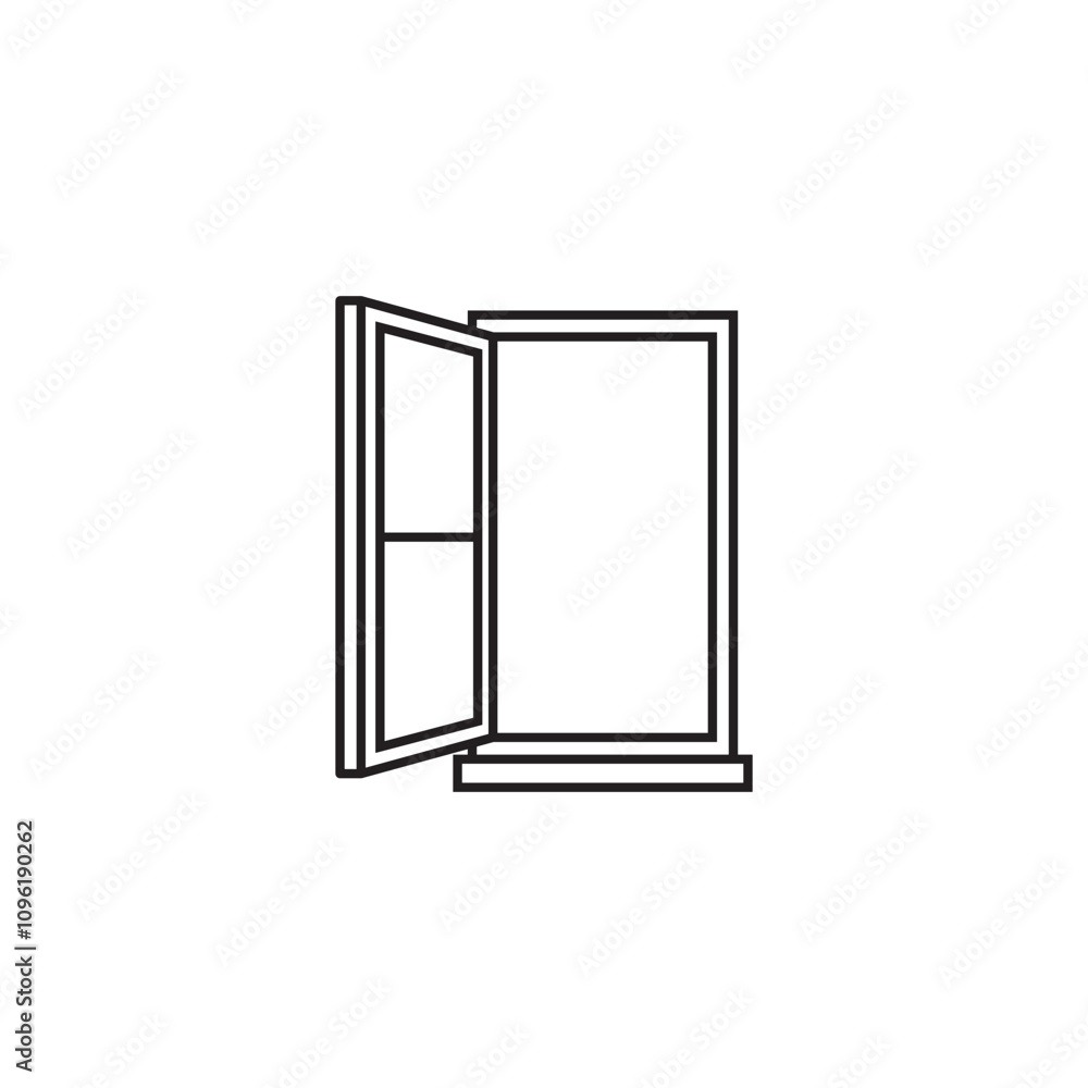 A sleek black striped window icon, ideal for architectural, interior design, and real estate projects, featuring a minimalist and modern style A sleek black striped window icon, ideal for architectural, interior design, and real estate projects, featuring a minimalist and modern style