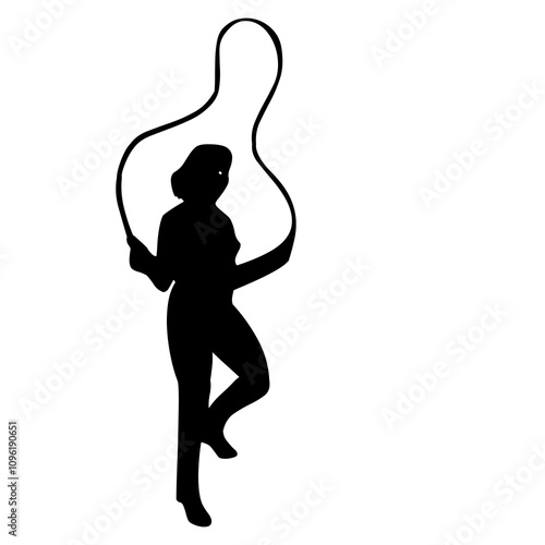 illustration de personne, homme et femme pratiquant activité de fitness, silhouette noire