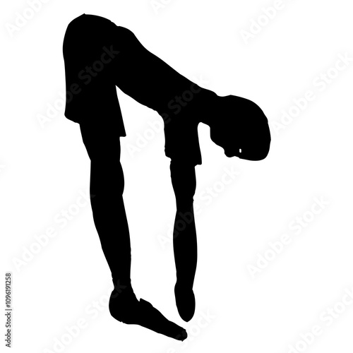 illustration de personne, homme et femme pratiquant activité de fitness, silhouette noire photo