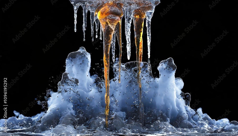 Abstract Futuristic D Texture with Dripping Liquid Smoke in a Frozen ...