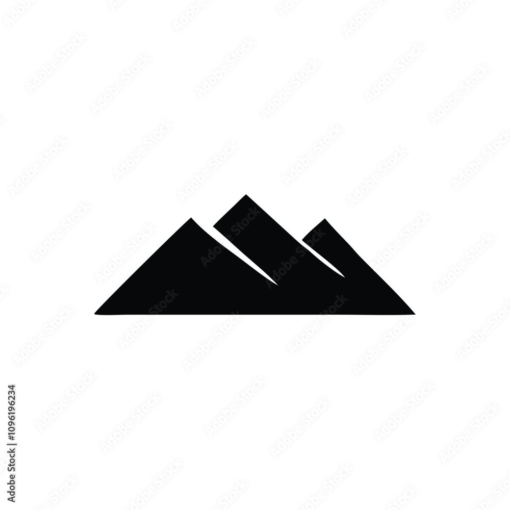 Mountains icon design black and white color Mountains icon design black and white color
