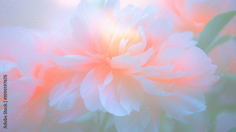 Spring Horizontal Floral Peony banner. Beautiful nature season background. Copy space for text, selective focus. Bloom summer aesthetic. Spring Horizontal Floral Peony banner. Beautiful nature season background. Copy space for text, selective focus. Bloom summer aesthetic.