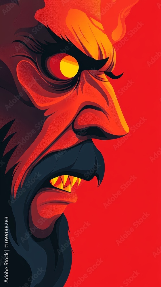 custom made wallpaper toronto digitalIntense character portrait featuring vibrant colors and striking features against a bold red background